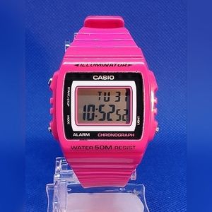 Casio Illuminator W-215H Dark Pink Unisex Wrist Watch